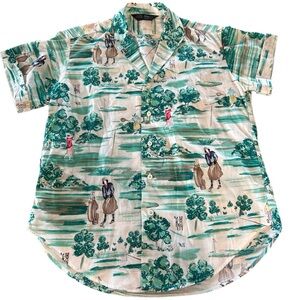 Vintage Kenneth Gordon golf print shirt